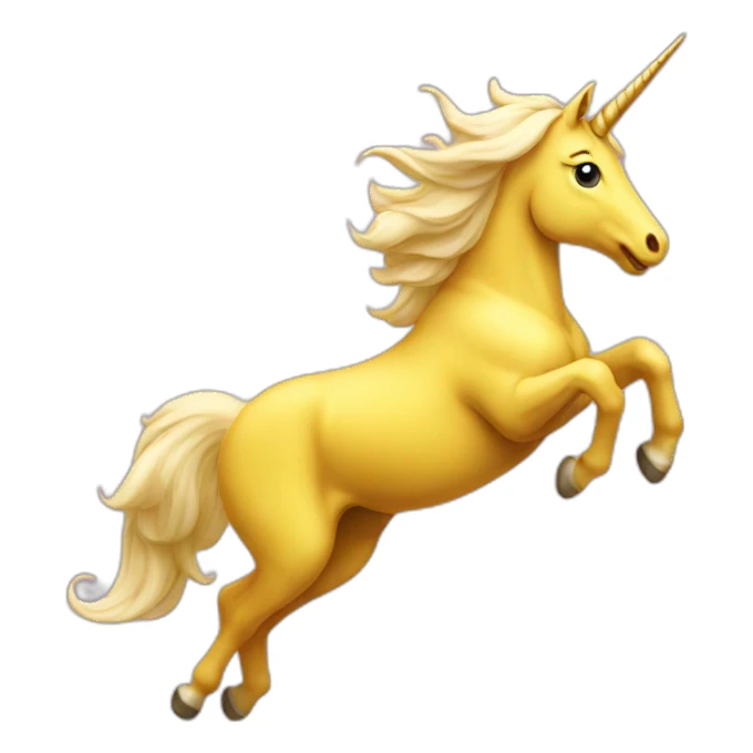 yellow jumping unicorn sticker