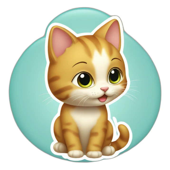 un bébé chat sur une tortu sticker