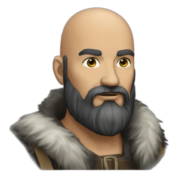 long black beard bald alaskan trader sticker