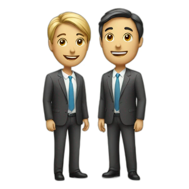 two business people are talking sticker