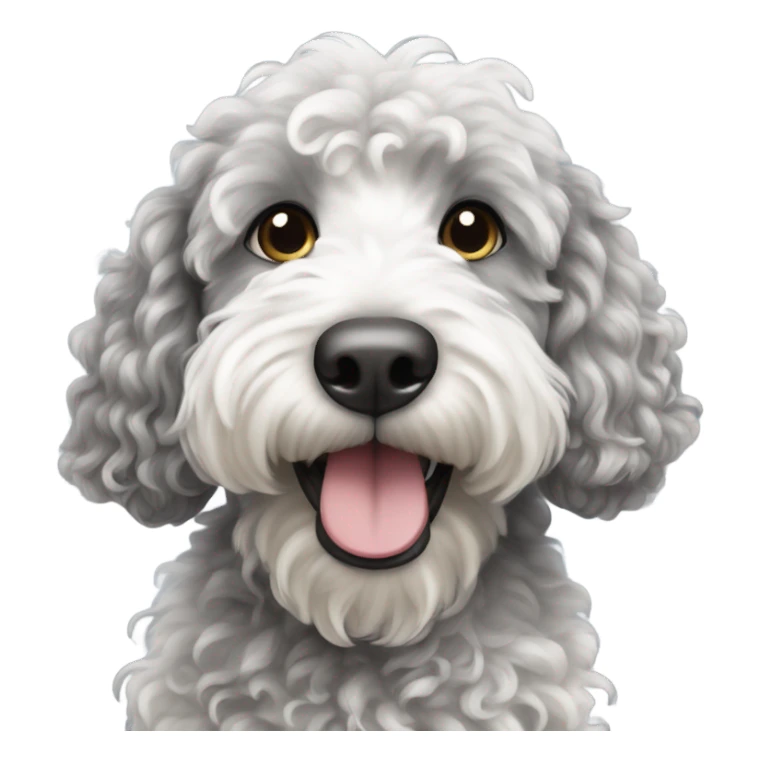 a grey and white bernadoodle sticker