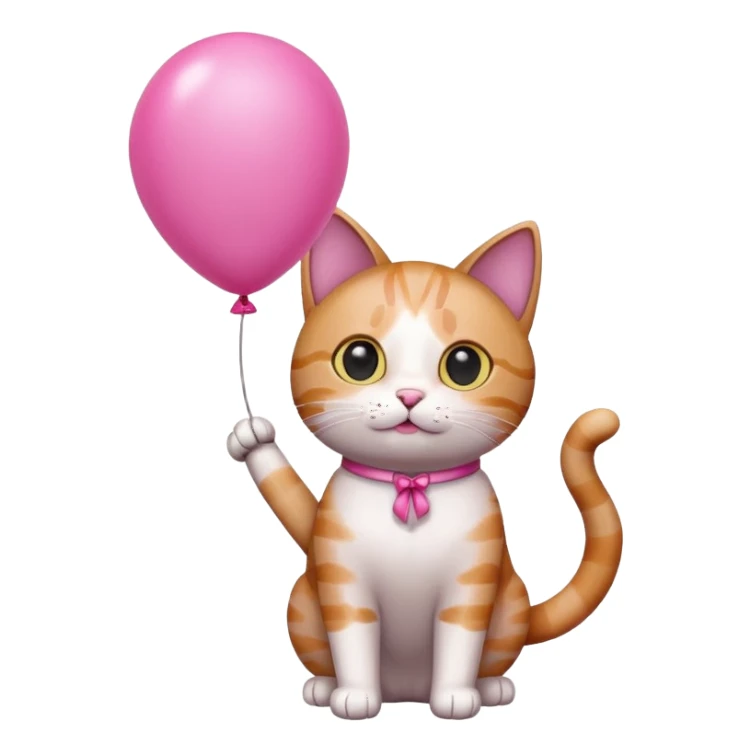 Cat with pink balloon sticker