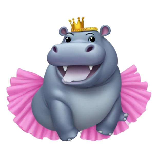 hippo in a tutu sticker