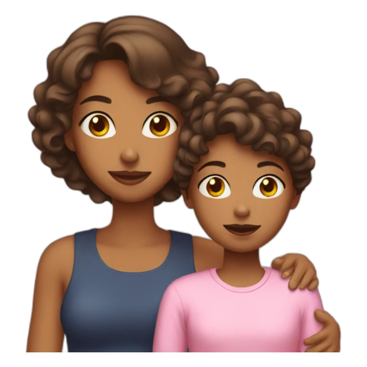Girl with mom sticker
