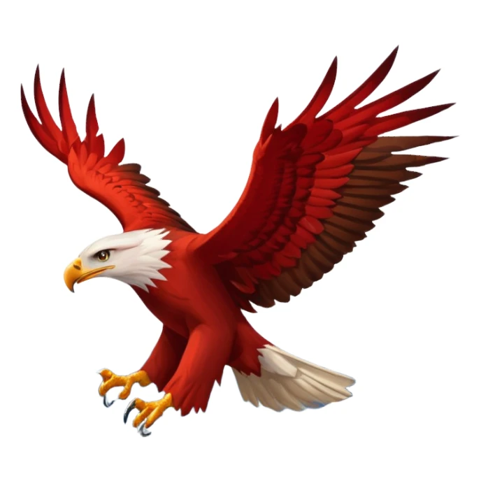 Red eagle on montains sticker