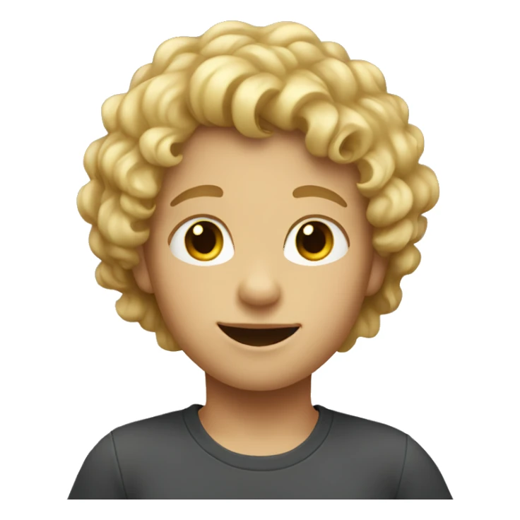 Kid with blond curly hair sticker