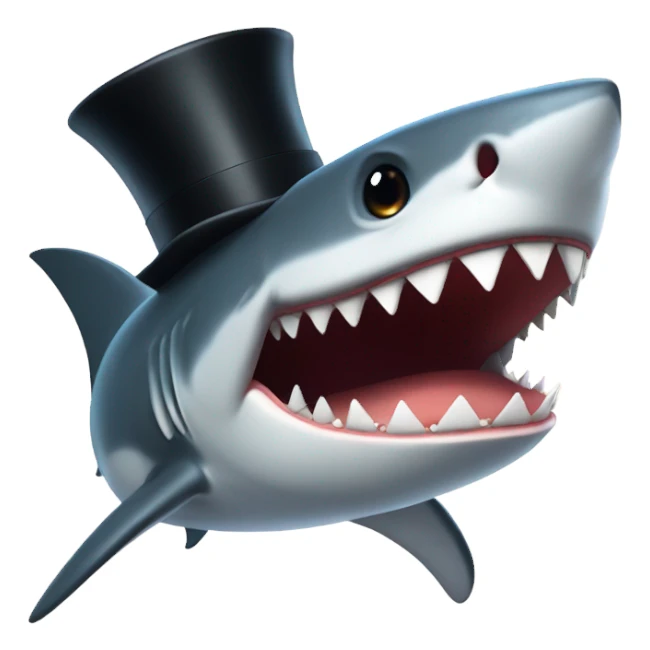 shark with tophat sticker