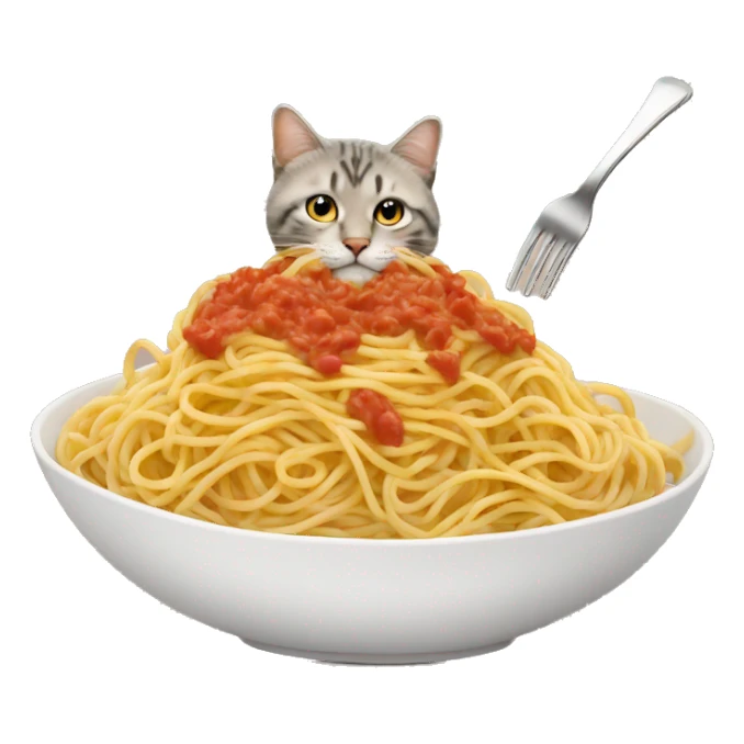 gatto che mangia spaghetti sticker