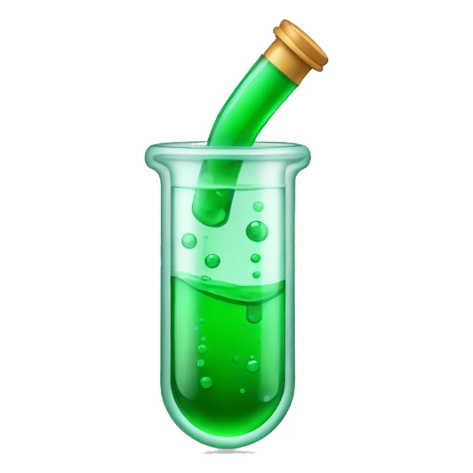 test tube with half green liquid sticker