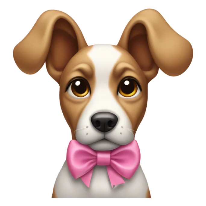 Floppy ear dog with pink bow sticker