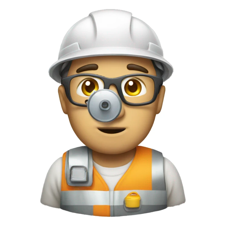 Engineer emoji inspecting sticker