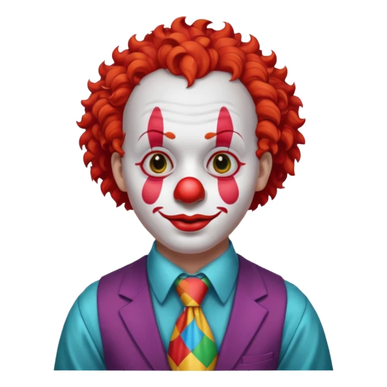 Clown with a tie sticker