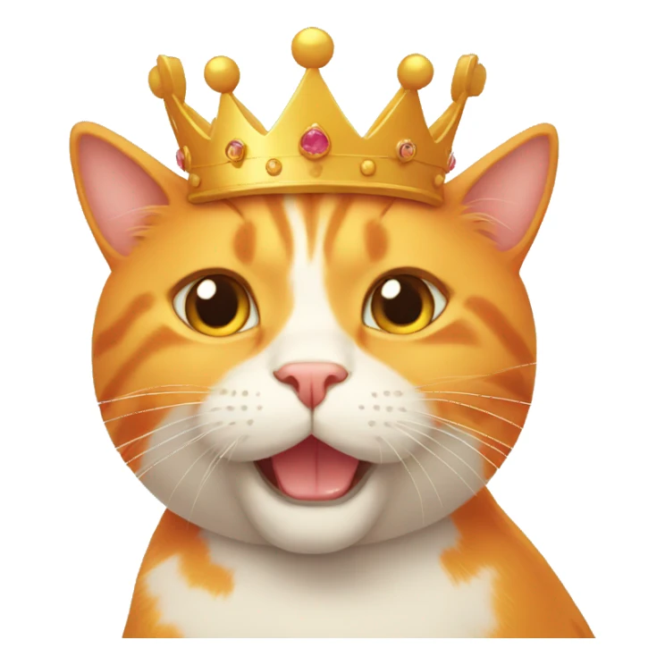 orange cat with crown sticker