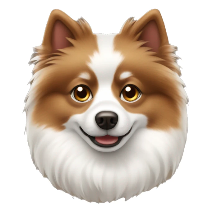 White and brown spitz sticker