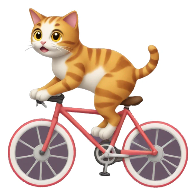 Cat riding a bike sticker