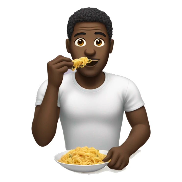 Black man eating pasta  sticker
