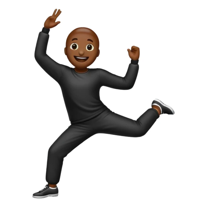Black emoji praise dancing sticker