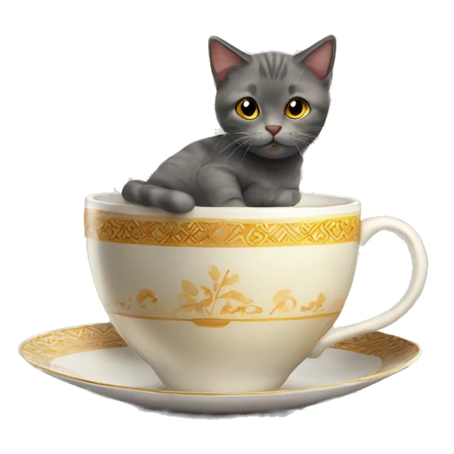 çay içen kedi sticker