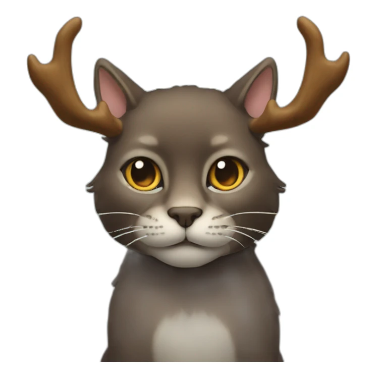 Moose cat with horns sticker