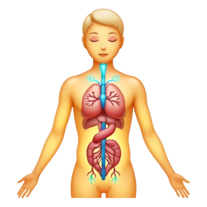 body silhouette with glowing organs sticker