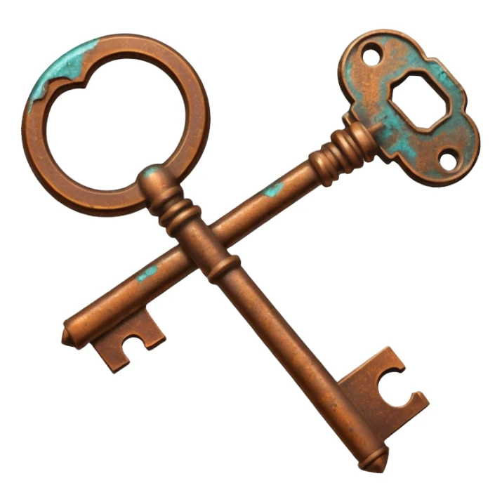 Rusted key with patina.





















 sticker