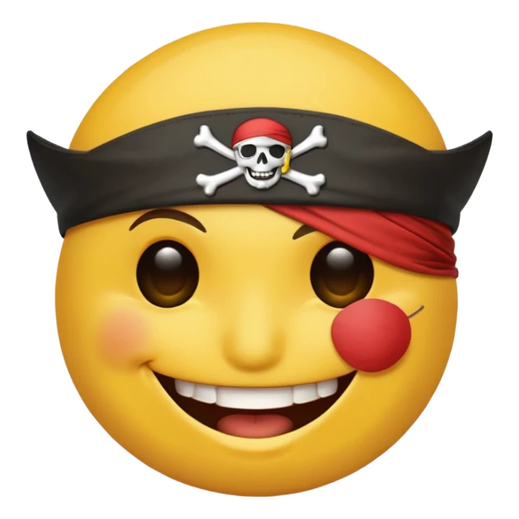 Smiley with a pirate eyepatch sticker