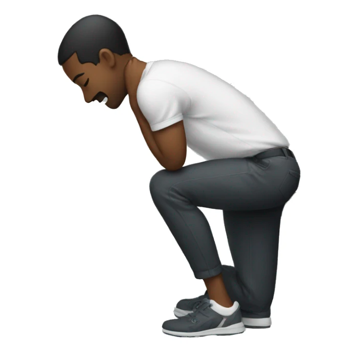 Guy bowing to his knees sticker