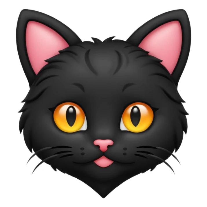 heart black cat ears sticker