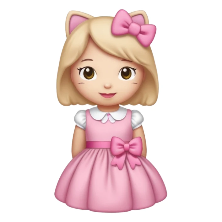 Hello Kitty with pink accessories and background sticker