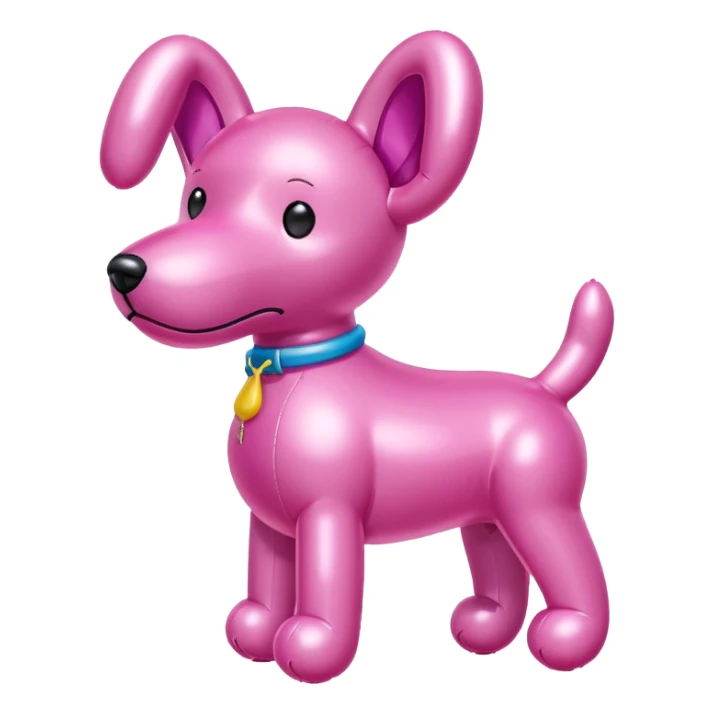 Pink balloon animal dog sticker