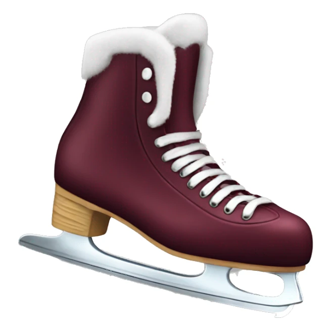 Burgundy ice skates realistic  sticker