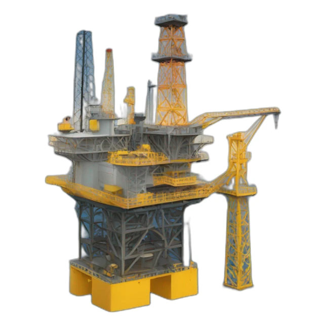 Sea drilling platform，isometric view sticker
