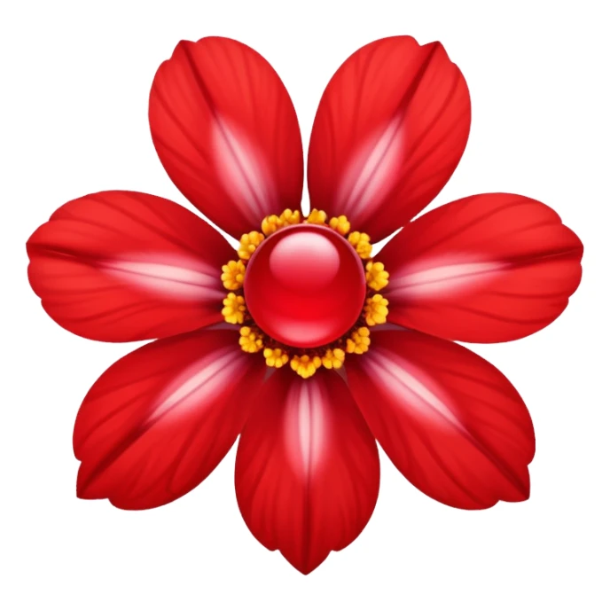 flower with a red drop in the center sticker