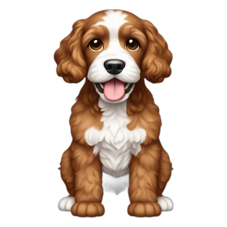 Reddish light brown cockapoo with small white patch on chin full body sticker