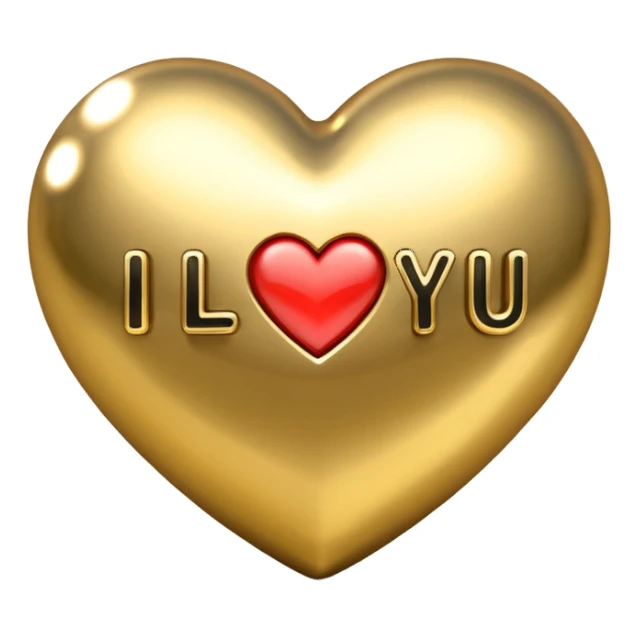 3D i love you fonts sticker