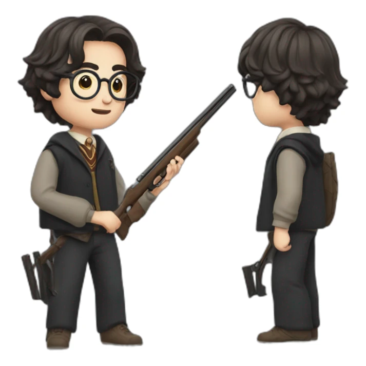 harry potter with a shotgun sticker