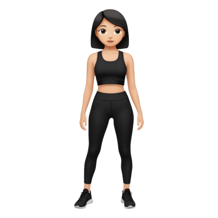 ceren siyah tayt ve siyah crop sticker