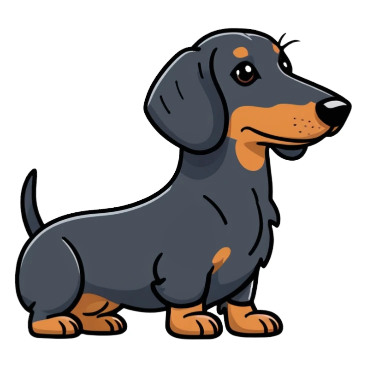 Black Dachshund  sticker