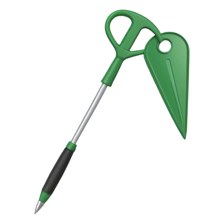 garden dibber with green plastic handle sticker