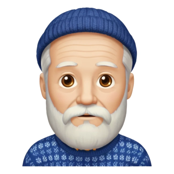 long bearded elderly man sweater sticker