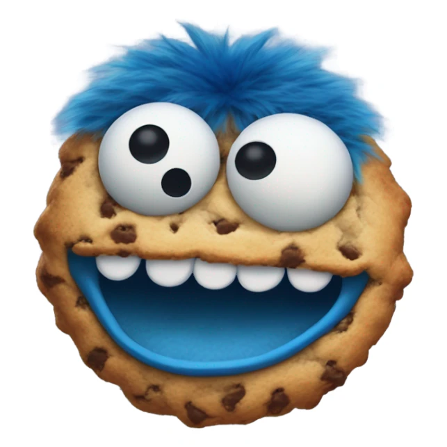 a cookie monster mask  sticker