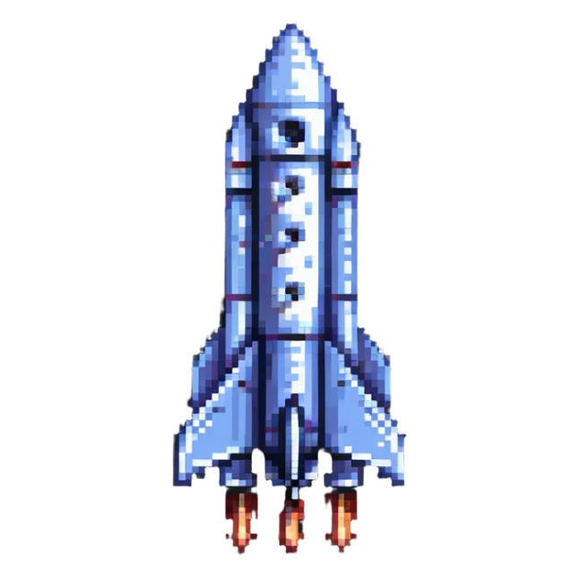 Rocket with fins sticker