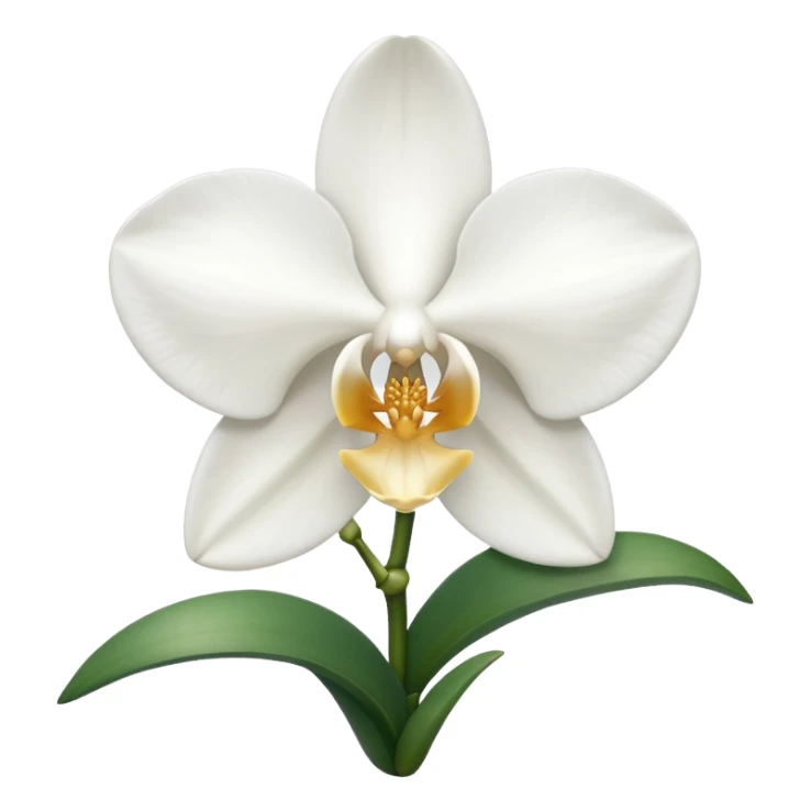 White colour orchid emoji sticker