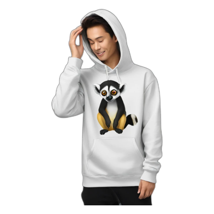 lemur-hoodie-black sticker