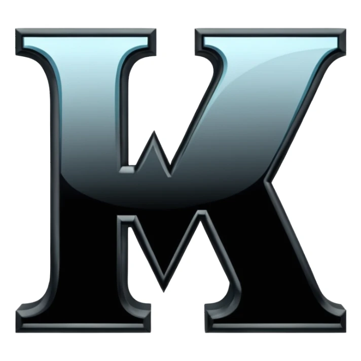 two letters k with their backs to each other sticker