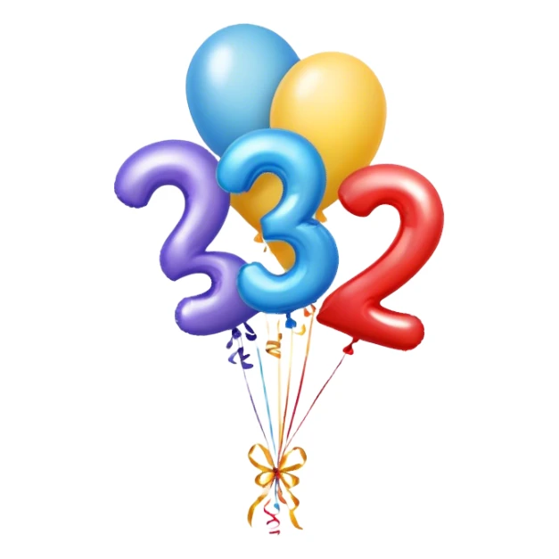 Birthday balloons with #23 sticker