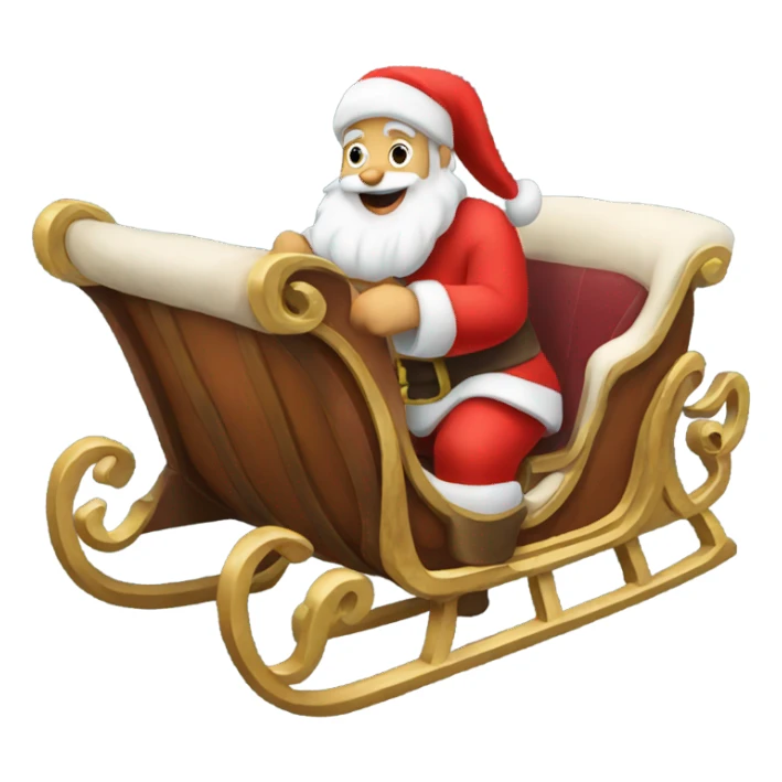 santa claus sleigh sticker