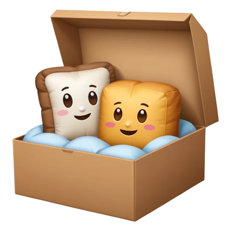 Pillow in cardboard box sticker