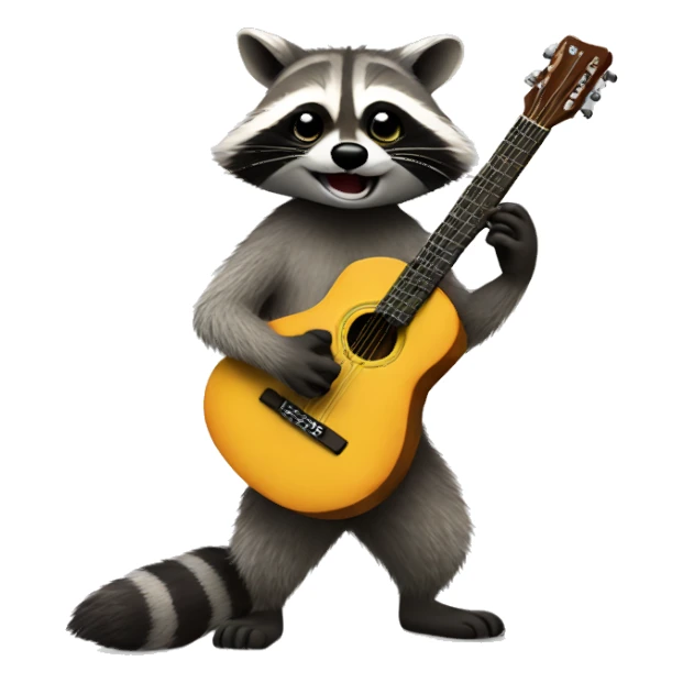 Raccoon playing guitar sticker