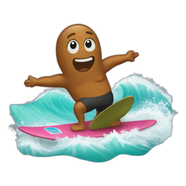 surfing poop sticker